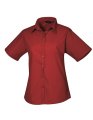 Dames blouse korte mouw Premier PR302 BURGUNDY